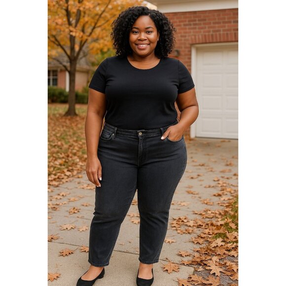 Terra & Sky Plus Size 20W Skinny Jeans Womens Washed Black Denim - Picture 9 of 9